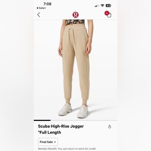 LuLu Lemon Scuba Jogger